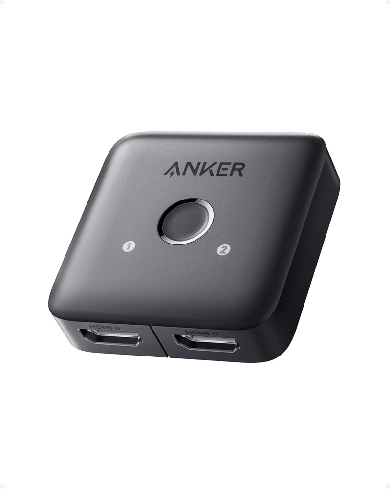 Anker HDMI Switch, 4K@60Hz HDMI Switcher, 2 in 1 Out with Smooth Finish, Supports HDR, 3D, Dolby, Compatible with Laptops, PC, Xbox Series, PS5 / PS4, Projector, and More - Image 1
